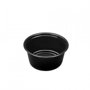 Disposable container for sauce, PP, black, D 6.2 cm, H 2.7 cm, 60 ml, 250 pcs